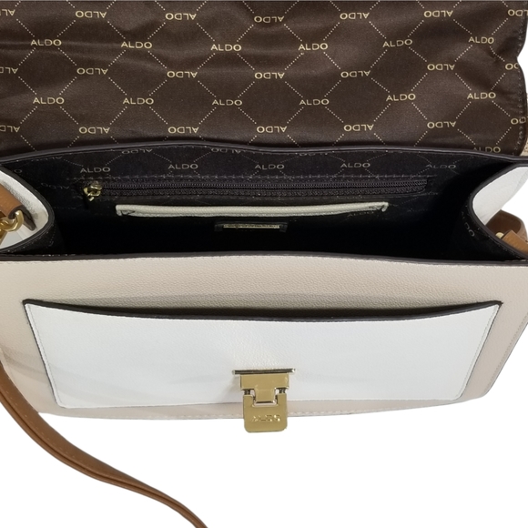 ALDO Womens Anniebrook Satchel in Neutral Colorblock Structured Handbag Purse - Picture 12 of 12